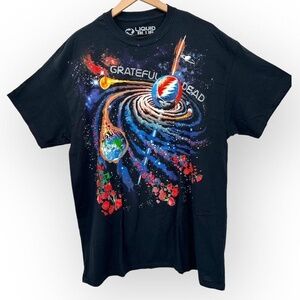 Liquid Blue Grateful Dead Steal Your Orbit T-Shirt Black Unisex XL Y2K 2012